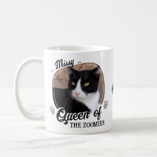 Funny Cat Photo Queen Of Zoomies Coffee Mug