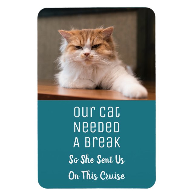 Funny Cat Photo Vacation Cabin Cruise Ship Magnet (Vertical)