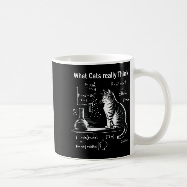 Funny Cat Physics Humor Design What Cats Really Th Coffee Mug (Right)