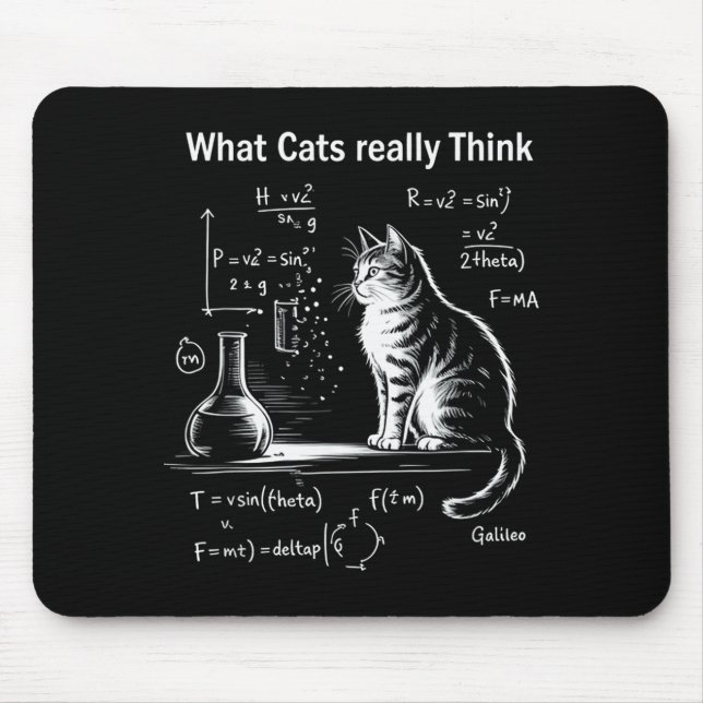 Funny Cat Physics Humor Design What Cats Really Th Mouse Mat (Front)