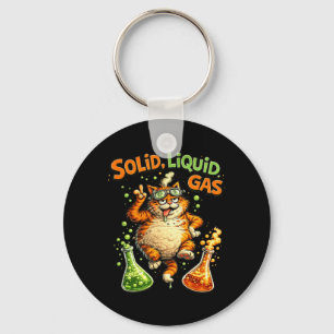 Funny Cat Physics States of Solid Liquid Gas Key Ring