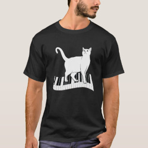 Funny Cat Piano Music For Piano Players Cat Piano T-Shirt