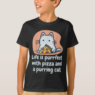 Funny Cat Pizza Lover Kitten Cute Cat Hilarious Qu T-Shirt