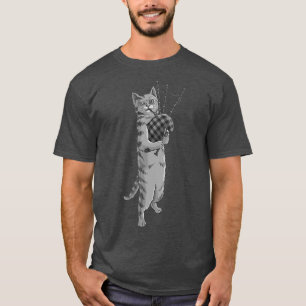 Funny Cat Playing Bagpipes Cool Animal Lover T-Shirt