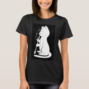Funny Cat Playing Clarinet Cat Lover T-Shirt