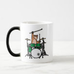 Funny Cat Playing Drums, Cat Drummer, Drummer Gift Magic Mug<br><div class="desc">Funny Cat Playing Drums,  Cat Drummer,  Drummer Gifts</div>