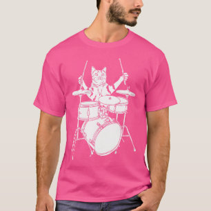 Funny Cat Playing Drums 	 Drum Kit T-Shirt