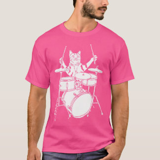 Funny Cat Playing Drums 	 Drum Kit T-Shirt