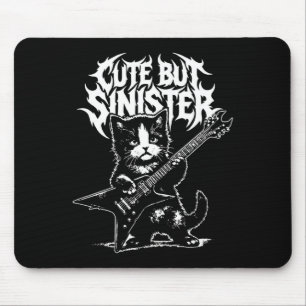 Funny cat playing guitar guitarist rock and roll mouse mat