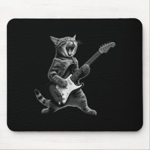 Funny Cat Playing Guitar Rock And Roll Men Women K Mouse Mat