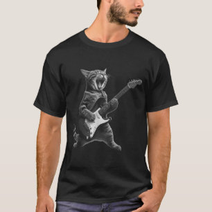 Funny Cat Playing Guitar Rock And Roll Men Women K T-Shirt