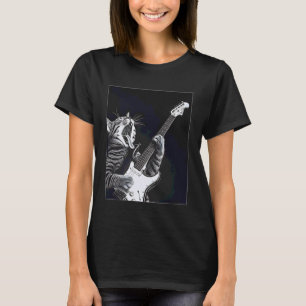 Funny Cat Playing Guitar Rock Star Rock & Roll Men T-Shirt