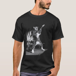 Funny Cat Playing Guitar Rock Star Rock & Roll Men T-Shirt