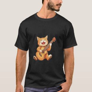 Funny Cat playing Guitare for Cat and guitars love T-Shirt