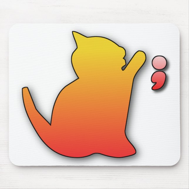 funny cat playing mouse mat (Front)