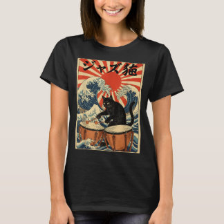 Funny Cat Playing Timpani For Jazz Musician Percus T-Shirt