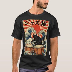 Funny Cat Playing Timpani For Jazz Musician Percus T-Shirt