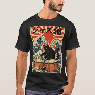 Funny Cat Playing Timpani For Jazz Musician Percus T-Shirt