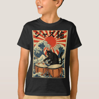 Funny Cat Playing Timpani For Jazz Musician Percus T-Shirt