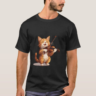 Funny Cat playing Violin for Cat and Violins lover T-Shirt