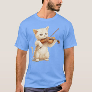 Funny Cat playing Violin for Cat and Violins lover T-Shirt