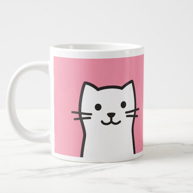 Funny cat portrait large coffee mug (Left)