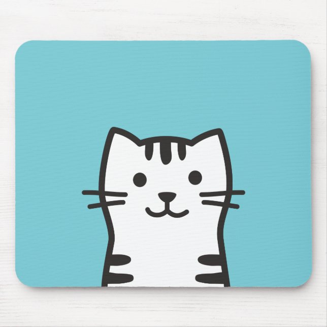 Funny cat portrait mouse mat (Front)