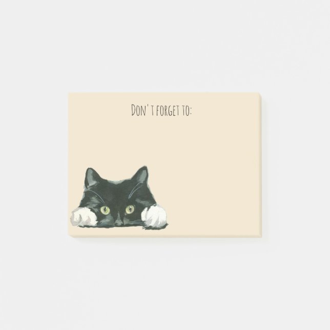 funny cat post it notes black cat (Front)