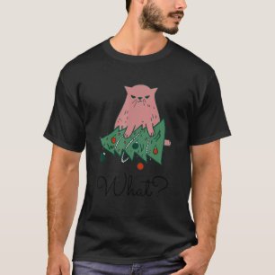 Funny Cat Pulling Over Christmas Tree 1 T-Shirt