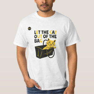 Funny Cat Pun Let the Cat Out of the Bag Punde T-Shirt