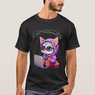Funny Cat Pun Tech Savvy Kitten Programming Pun Ki T-Shirt