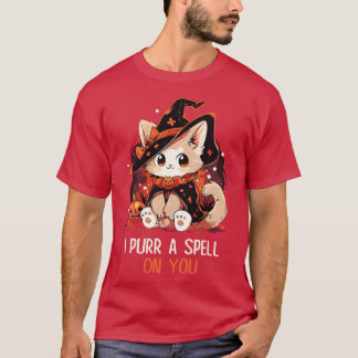 Funny Cat Pun Witch Spell Graphic Men Kids Women H T-Shirt