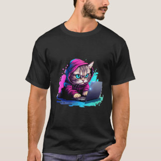 Funny Cat Pun Women'S Kitten Dessgn Tech Humour Cu T-Shirt