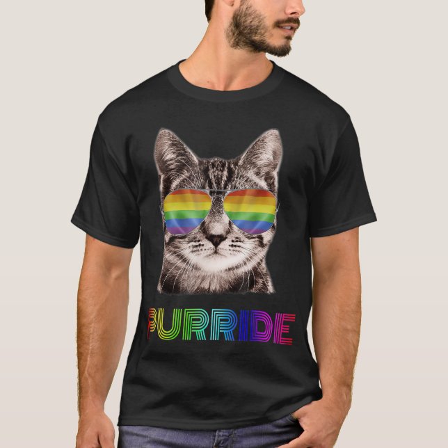 FUNNY CAT PURRIDE LGBT PRIDE SHIRT (Front)