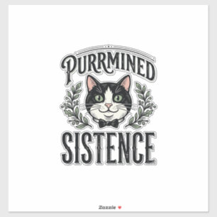 Funny Cat Purrmined Sistence Vintage Graphic_1