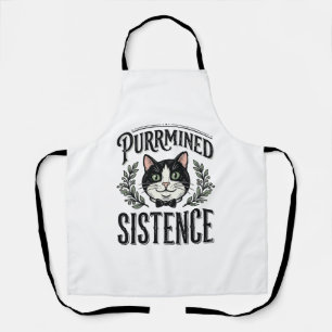 Funny Cat Purrmined Sistence Vintage Graphic_1 Apron