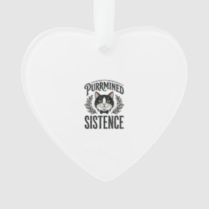 Funny Cat Purrmined Sistence Vintage Graphic_1 Ornament