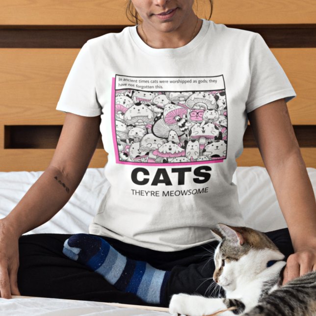 Funny Cat Quote Comic Book Style Illustration T-Shirt (Creator Uploaded)