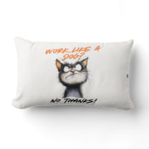 Funny Cat Quote Cushion in Minimalist Bold Text De