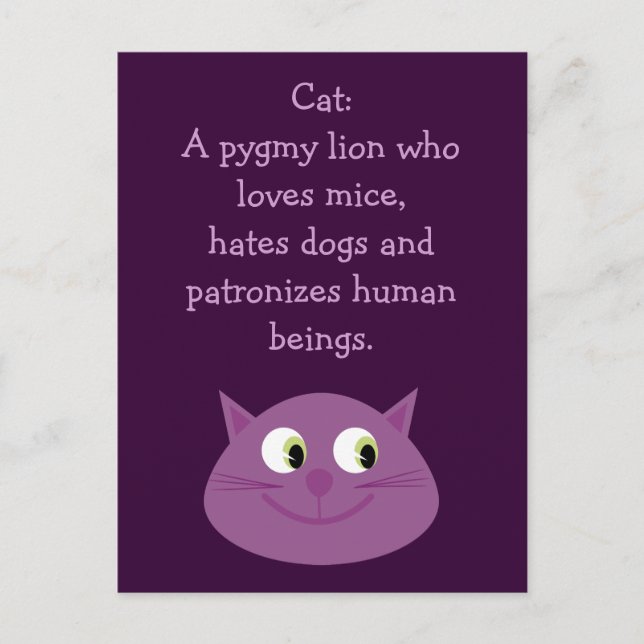 Funny Cat Quote Cute Customisable Charity Postcard (Front)