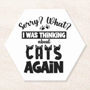 Funny Cat Quote Design Paper Coaster