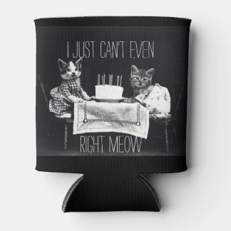 Funny cat quote I just can't even right meow kitty Can Cooler
