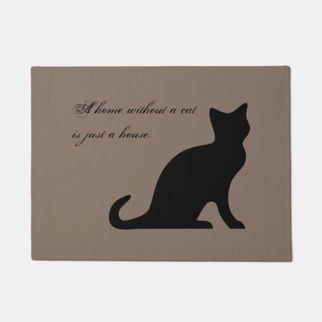 Funny cat quote khaki beige door mat for home (Front)