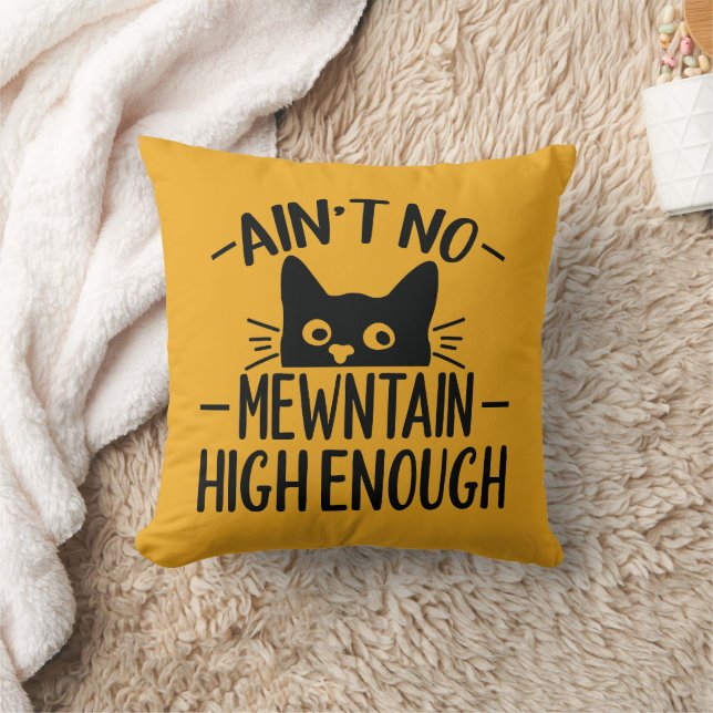 Funny Cat Quote Men's Mustard Yellow Cushion (Blanket)