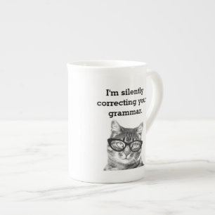Funny cat quote photo bone china speciality tea mug