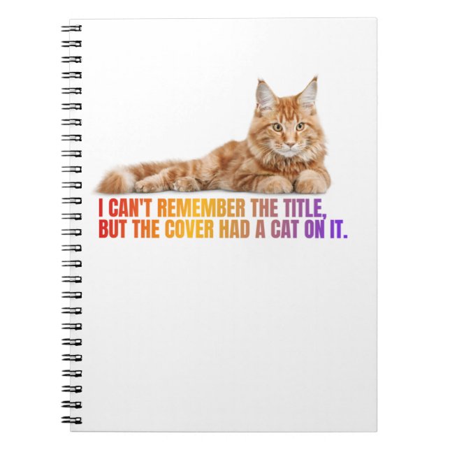 Funny Cat Quote Spiral Notebook for Librarians (Front)