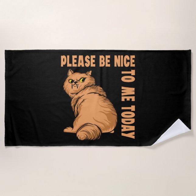 Funny Cat Quote Tomcat nice Design  Beach Towel (Front)
