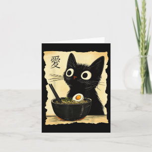 Funny Cat Ramen Graphic Tee Japanese Kawaii Anime Card