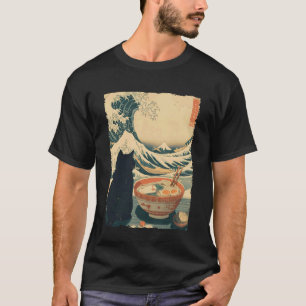 Funny Cat Ramen Great Wave Off Kanagawa Artwork An T-Shirt