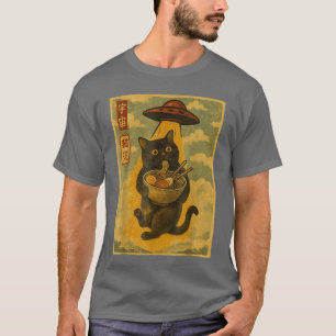 Funny Cat Ramen UFO Japanese Anime for Men Women T T-Shirt